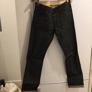 Black raw selvage denim jeans sz. 32x34